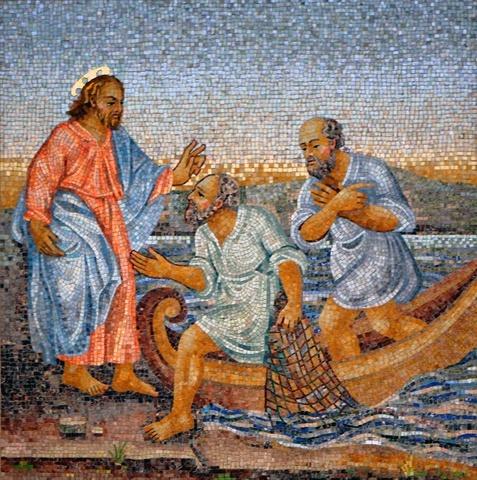 Mosaic of two people in a boat AI-generated content may be incorrect.