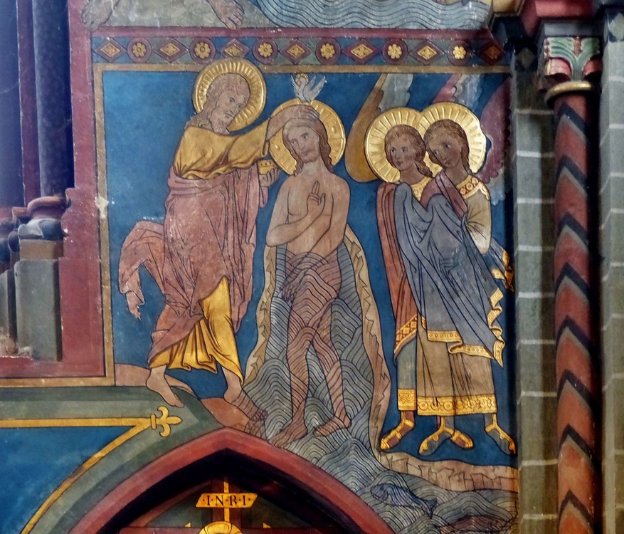 A painting of a person and two angels AI-generated content may be incorrect.